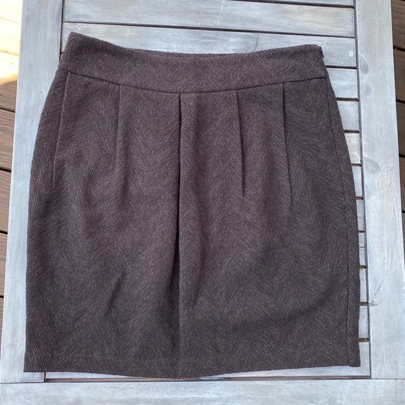 Eileen Fisher Dresses & Skirts - 🛑 {SOLD} Eileen Fisher Wool Herringbone Tweed Pleated Mini Skirt